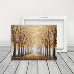Canvas Painting Fallen Leaves in Autumn 30x39 cm