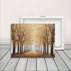 Canvas Painting Fallen Leaves in Autumn 30x39 cm