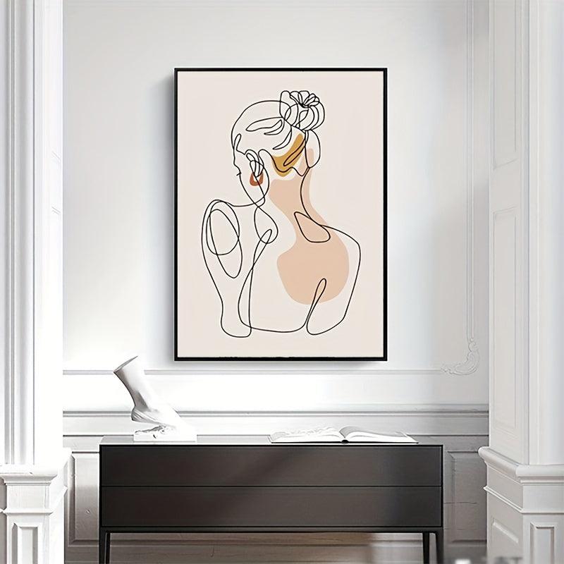 Abstract Line Woman Back Shadow Painting Home Decor
