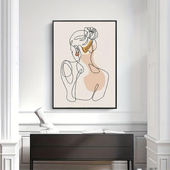 Abstract Line Woman Back Shadow Painting Home Decor