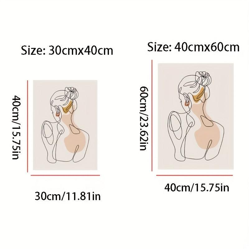Abstract Line Woman Back Shadow Painting Home Decor