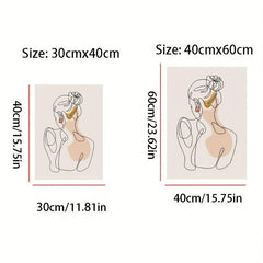 Abstract Line Woman Back Shadow Painting Home Decor
