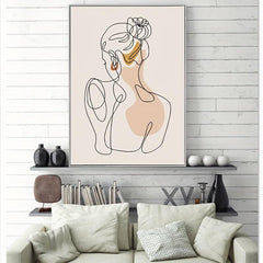 Abstract Line Woman Back Shadow Painting Home Decor