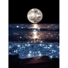 5D DIY Full Moon Sea Rhinestone Painting