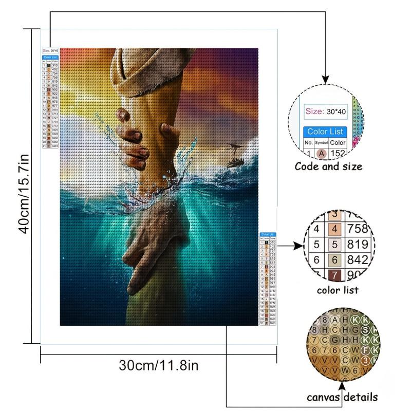 1pc DIY Diamond Painting Rescue Pattern Full Drill Rhinestone Craft Wall Art