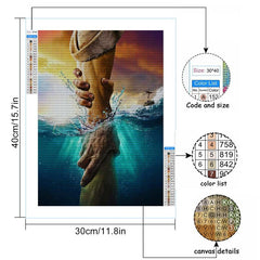 1pc DIY Diamond Painting Rescue Pattern Full Drill Rhinestone Craft Wall Art