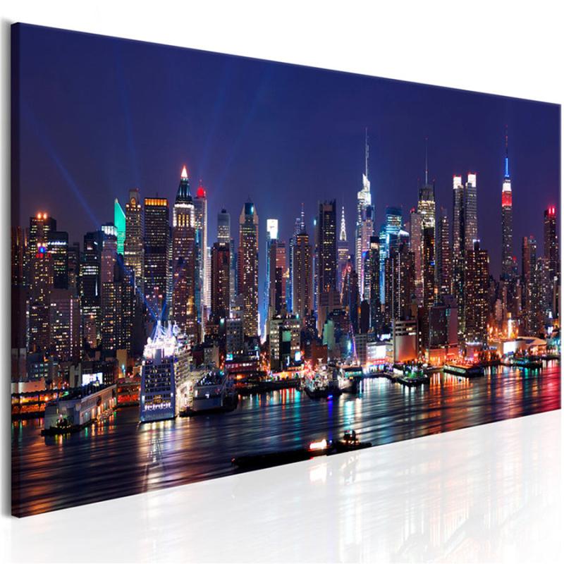 Modern Canvas Painting York Architecture Night Scene Painting On Canvas Wall Art