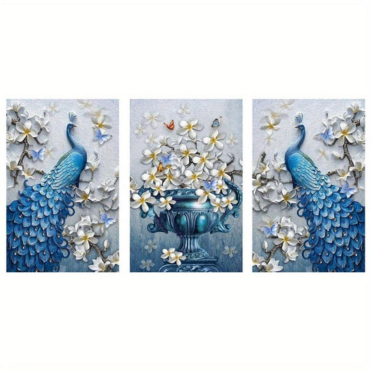 Vintage Peacock Wall Canvas Living Room Decor 15.7x23.6in