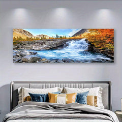 Large Canvas Painting Aurora Borealis Seascape Beach
