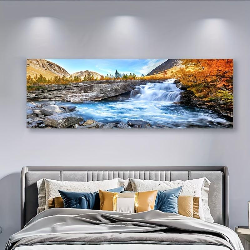 Large Canvas Painting Aurora Borealis Seascape Beach
