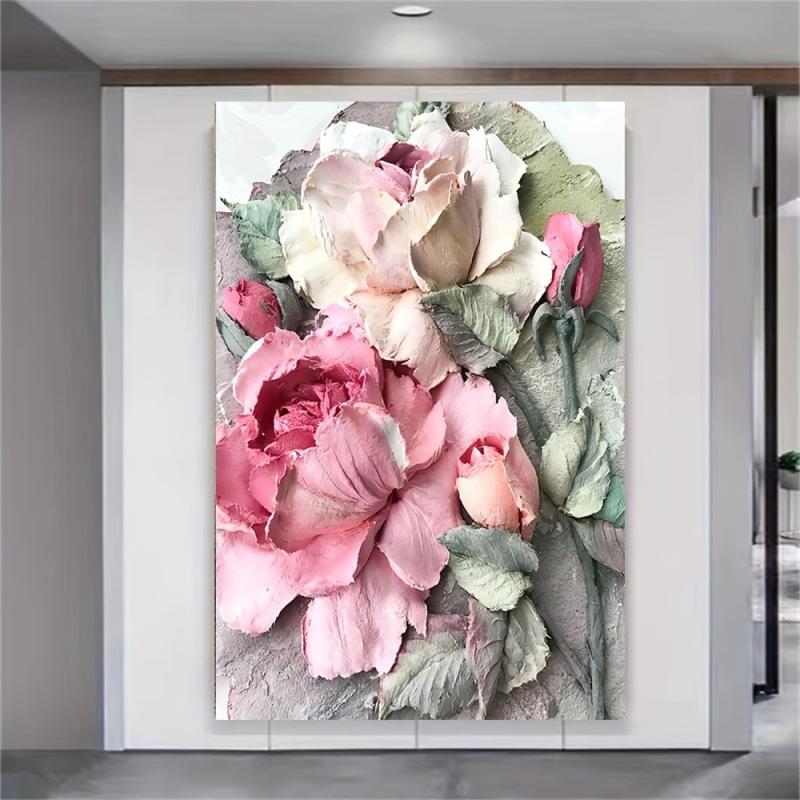 3D Texture Rose Flower Poster High Definition Print