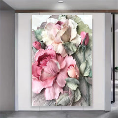 3D Texture Rose Flower Poster High Definition Print