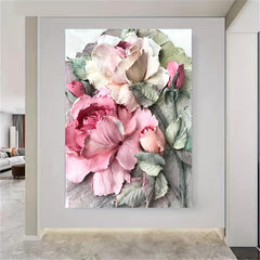 3D Texture Rose Flower Poster High Definition Print