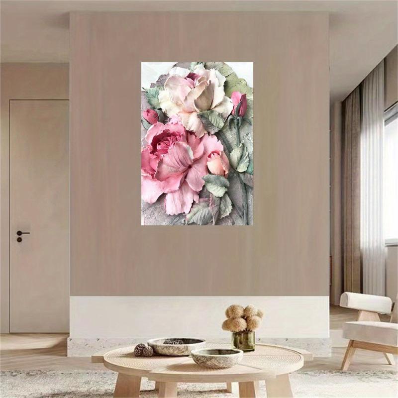 3D Texture Rose Flower Poster High Definition Print