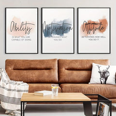 3pcs Motivational Art Prints For Home Office Decor