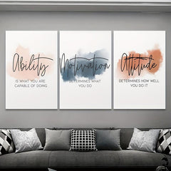 3pcs Motivational Art Prints For Home Office Decor