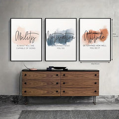 3pcs Motivational Art Prints For Home Office Decor