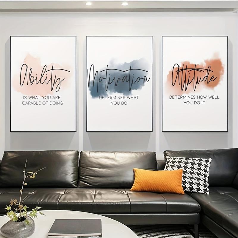 3pcs Motivational Art Prints For Home Office Decor