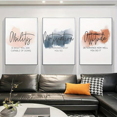 3pcs Motivational Art Prints For Home Office Decor