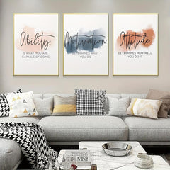 3pcs Motivational Art Prints For Home Office Decor