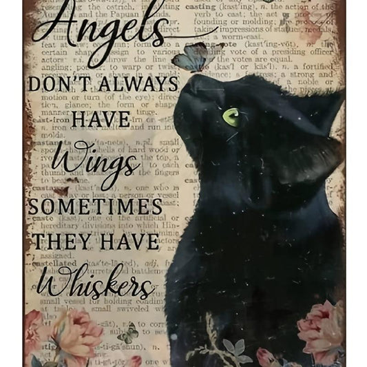 Vintage Metal Sign Cat Memorial Gift Home Wall Decor Halloween Decoration