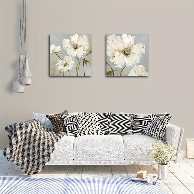 2pcs Floral Decorative Paintings for Home Living Room Office Wall