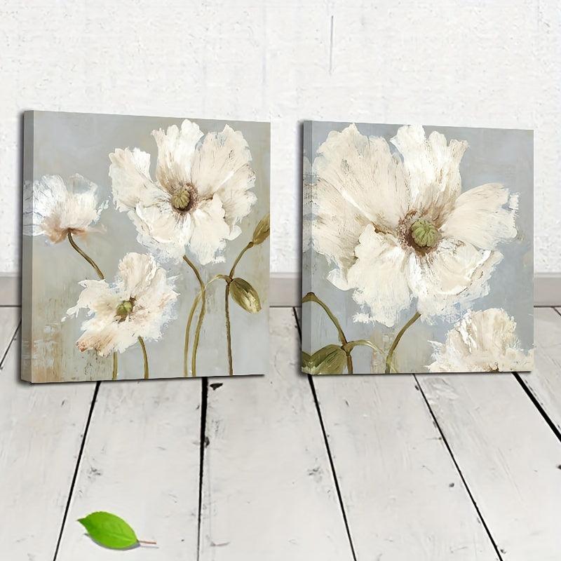2pcs Floral Decorative Paintings for Home Living Room Office Wall