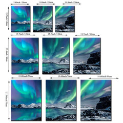 3pcs Northern Lights Canvas Art Poster Scenery Art Decor Painting