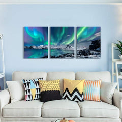 3pcs Northern Lights Canvas Art Poster Scenery Art Decor Painting