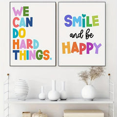 2pcs Inspirational Canvas Paintings for Children's Bedroom and Living Room