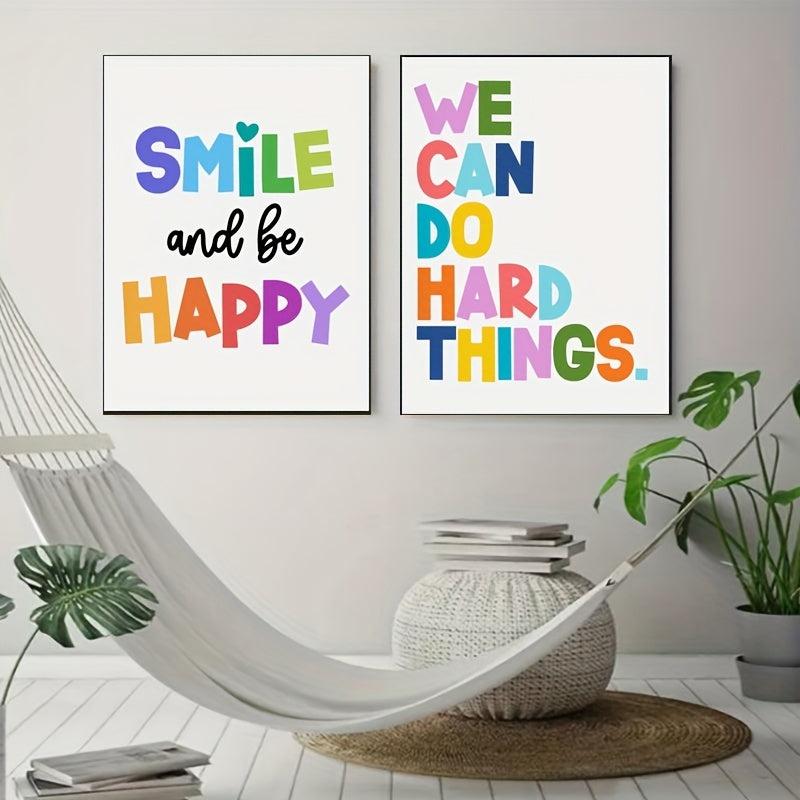 2pcs Inspirational Canvas Paintings for Children's Bedroom and Living Room