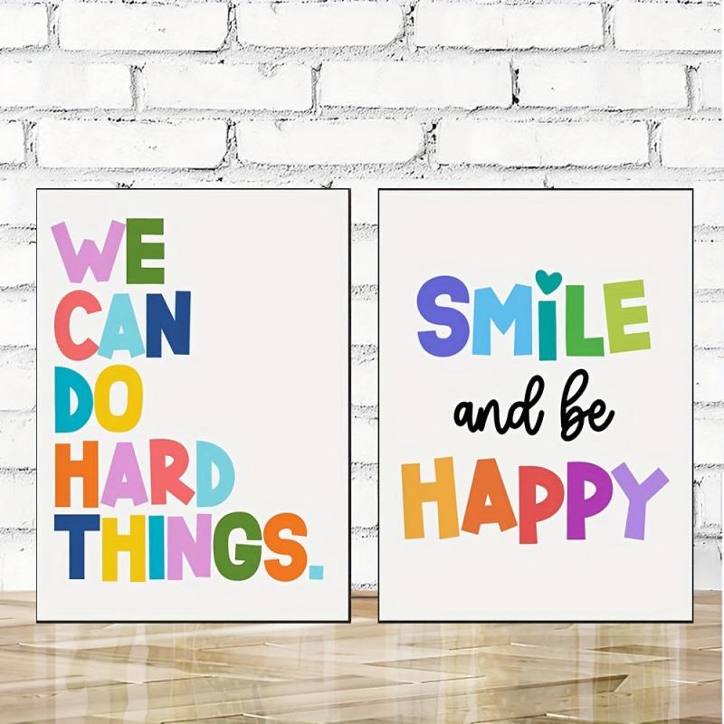 2pcs Inspirational Canvas Paintings for Children's Bedroom and Living Room
