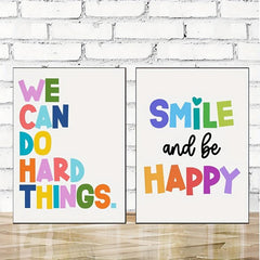 2pcs Inspirational Canvas Paintings for Children's Bedroom and Living Room