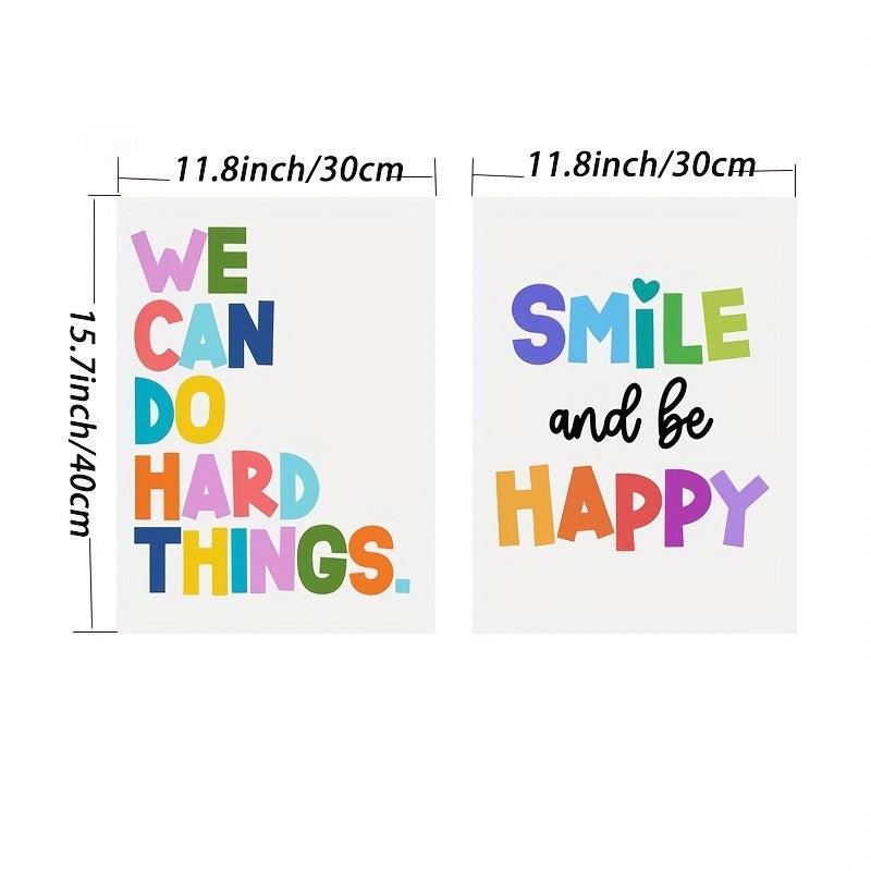 2pcs Inspirational Canvas Paintings for Children's Bedroom and Living Room
