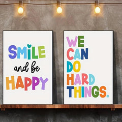 2pcs Inspirational Canvas Paintings for Children's Bedroom and Living Room