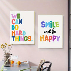 2pcs Inspirational Canvas Paintings for Children's Bedroom and Living Room