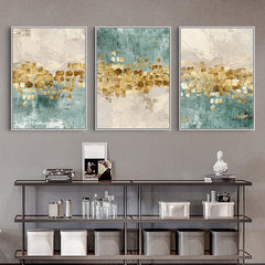3pcs Nordic Green Canvas Poster Abstract Artwork for Home Decor Unframed
