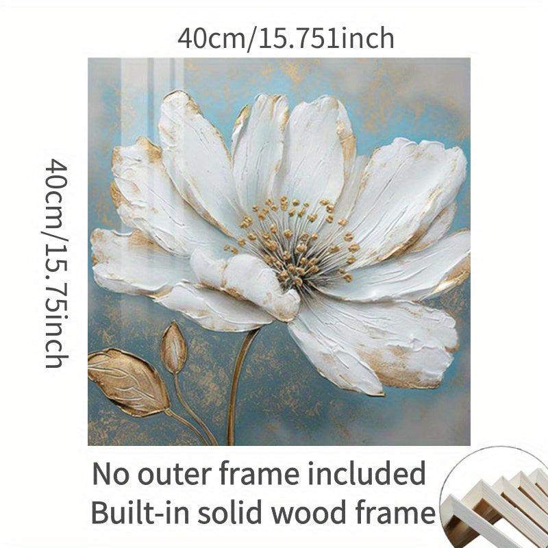 Framed Canvas Flower Wall Decor Art For Home Living Decor