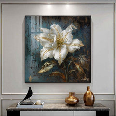 Framed Canvas Flower Wall Decor Art For Home Living Decor