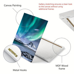 3pcs Framed Aurora Landscape Canvas Printed Wall Decorative Painting