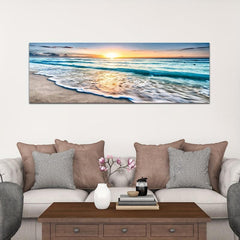 Sea Wave Beach Sunset Canvas Poster Wall Art