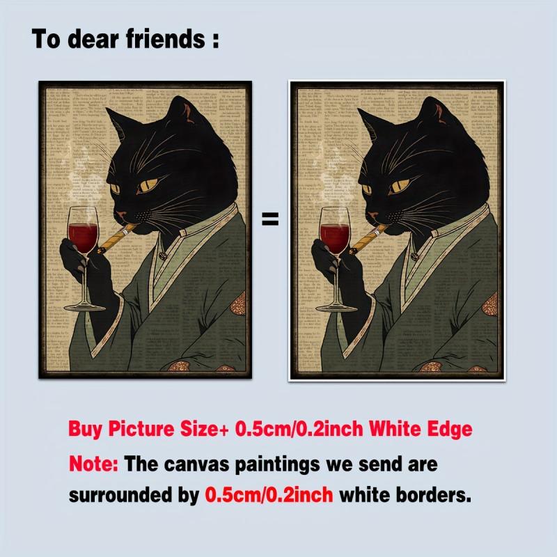 Vintage Cat Poster Japanese Cat Art Canvas Wall Painting