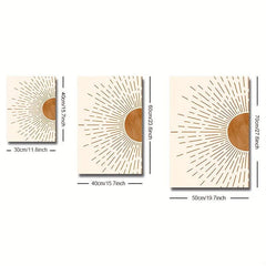 Canvas Poster Moon Sun Mid Century Bohemian Painting Modern Art