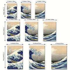 3pcs Kanagawa Chong Langli Canvas Paintings HD Ukiyos Printmaking Wall Art