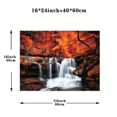 Waterfall Forest Landscape Canvas Painting