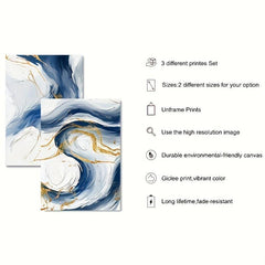 3pcs Canvas Poster Abstract Canvas Painting for Bedroom Decor