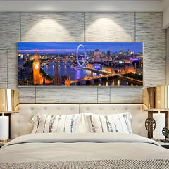 London Night Scenery Canvas Art Painting Poster