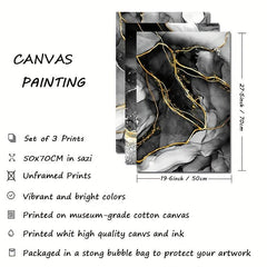 Golden Ink Texture Abstract Canvas Poster Art Home Decor