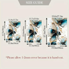 3pcs Flowers Wall Poster Foil Print Marble Pattern Art Canvas Wall Art