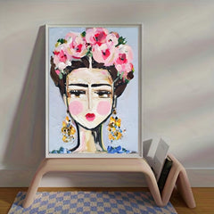 Impressionist Woman Portrait Canvas Painting Modern Abstract Girl Poster